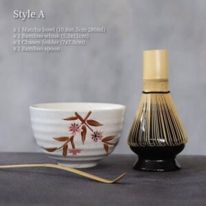 authentic japanese matcha set style A full view matcha whisk and bowl