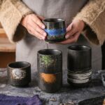 collection of handmade wabi-sabi japanese tea cups multiple styles