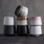 collection of multiple styles japanese wabi-sabi tea cup