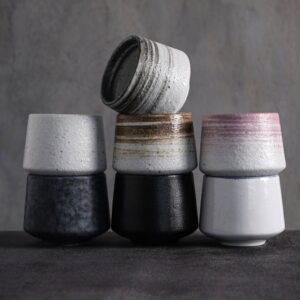 collection of multiple styles japanese wabi-sabi tea cup