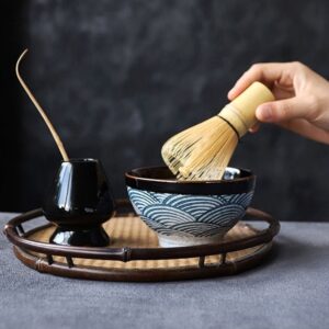 complete 4-piece traditional japanese matcha set with all tools