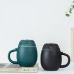 full set of cute cat style japanese loose leaf tea infuser mug with matching tea canister