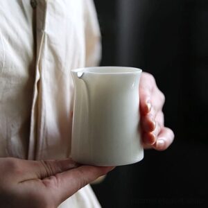 5.4oz dehua white porcelain fairness cup gong dao bei full product view