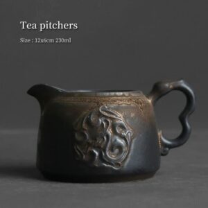 embossed dragon pattern ceramic japanese fairness cup gong dao bei 8oz