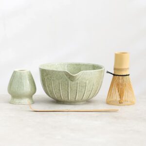 full complete traditional japanese matcha set with all tools
