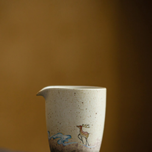 hand-painted deer motif japanese fairness cup gong dao bei
