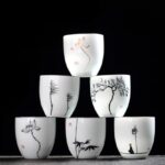 hand-painted japanese zen porcelain japanese tea cup 5oz full view