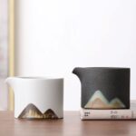 hand-painted mountain japanese ceramic fairness cup tea pitcher main view