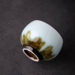 handcrafted glazed japanese tea cup 4.4oz front view