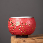 handcrafted gold speckled japanese tea cup ceramic