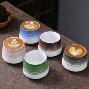 handcrafted japanese ceramic large tea coffee cup with gradient glaze