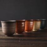 handcrafted japanese ceramic tea cup 5oz overall view