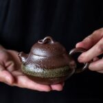 handcrafted textured japanese clay teapot 5oz main view