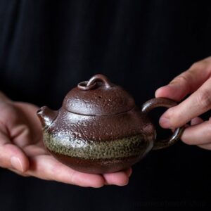 handcrafted textured japanese clay teapot 5oz main view