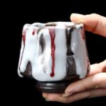 handcrafted japanese jian zhan tea cup flowing glaze
