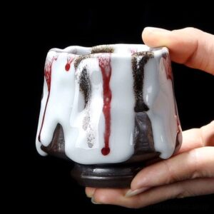 handcrafted japanese jian zhan tea cup flowing glaze