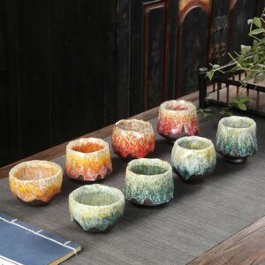 handcrafted japanese jian zhan tea cup unique flow glaze ceramic tea cup