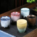 assorted handcrafted japanese porcelain tea cups