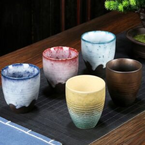 assorted handcrafted japanese porcelain tea cups