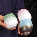 handcrafted japanese tea cup artisanal gradient ceramic 5oz