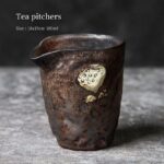 handcrafted lotus ceramic fairness cup gong dao bei side view