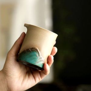 handcrafted mountain relief japanese fairness cup main view
