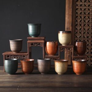 handcrafted textured japanese tea cup ceramic variety overview