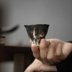 Handcrafted wabi-sabi Japanese ceramic tea cup 1.7oz natural texture