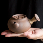 Handcrafted wabi-sabi kyusu teapot Japanese clay side handle teapot