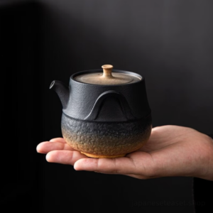 handmade japanese ceramic clay teapot 6oz gradient glaze