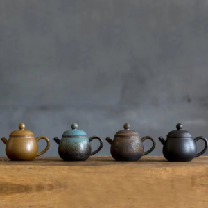 handmade japanese ceramic teapot 8.5oz full product view