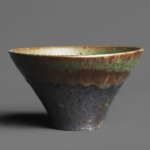 handmade japanese iron rust glaze tea cup side view