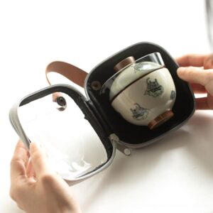 japanese 4oz portable travel gaiwan tea set full unboxed view