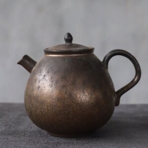 japanese bronze glaze ceramic teapot main view 8oz