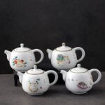 hand-painted japanese ceramic cute cat teapot main view