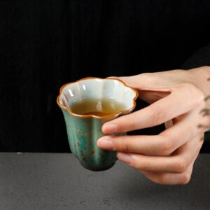 handmade japanese ceramic lotus tea cup collection