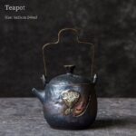 japanese ceramic lotus seed pod teapot full product view