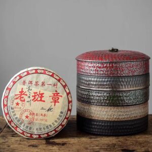 japanese style ceramic puer tea canister full product view