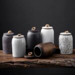 full collection of japanese ceramic tea caddy with different styles