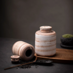 handcrafted japanese ceramic tea canister airtight tea storage jar