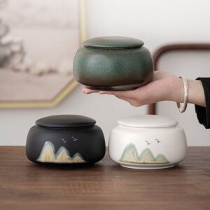japanese ceramic tea canister product side view