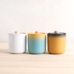 japanese style ceramic airtight tea coffee canister main view