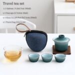 portable japanese ceramic travel tea set full set unboxed