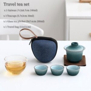 portable japanese ceramic travel tea set full set unboxed
