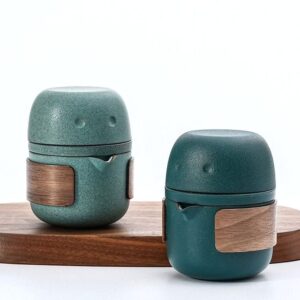portable 4oz japanese ceramic travel tea set full set with carrying case