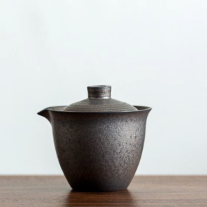 6oz japanese built-in filter ceramic gaiwan tea infuser pitcher full view