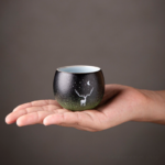 set of two japanese deer moon japanese tea cups 1.7oz gradient ceramic