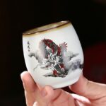 japanese style dragon ceramic tea cup 3.4oz style f