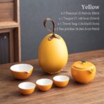 japanese fruit shaped portable ceramic travel tea set full set view