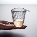 Japanese glacier pattern glass fairness cup tea pitcher side view